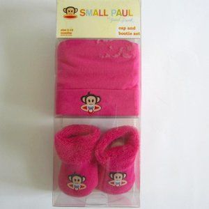 Paul Frank Small Julius Baby Hot Pink Cap and Bootie Set